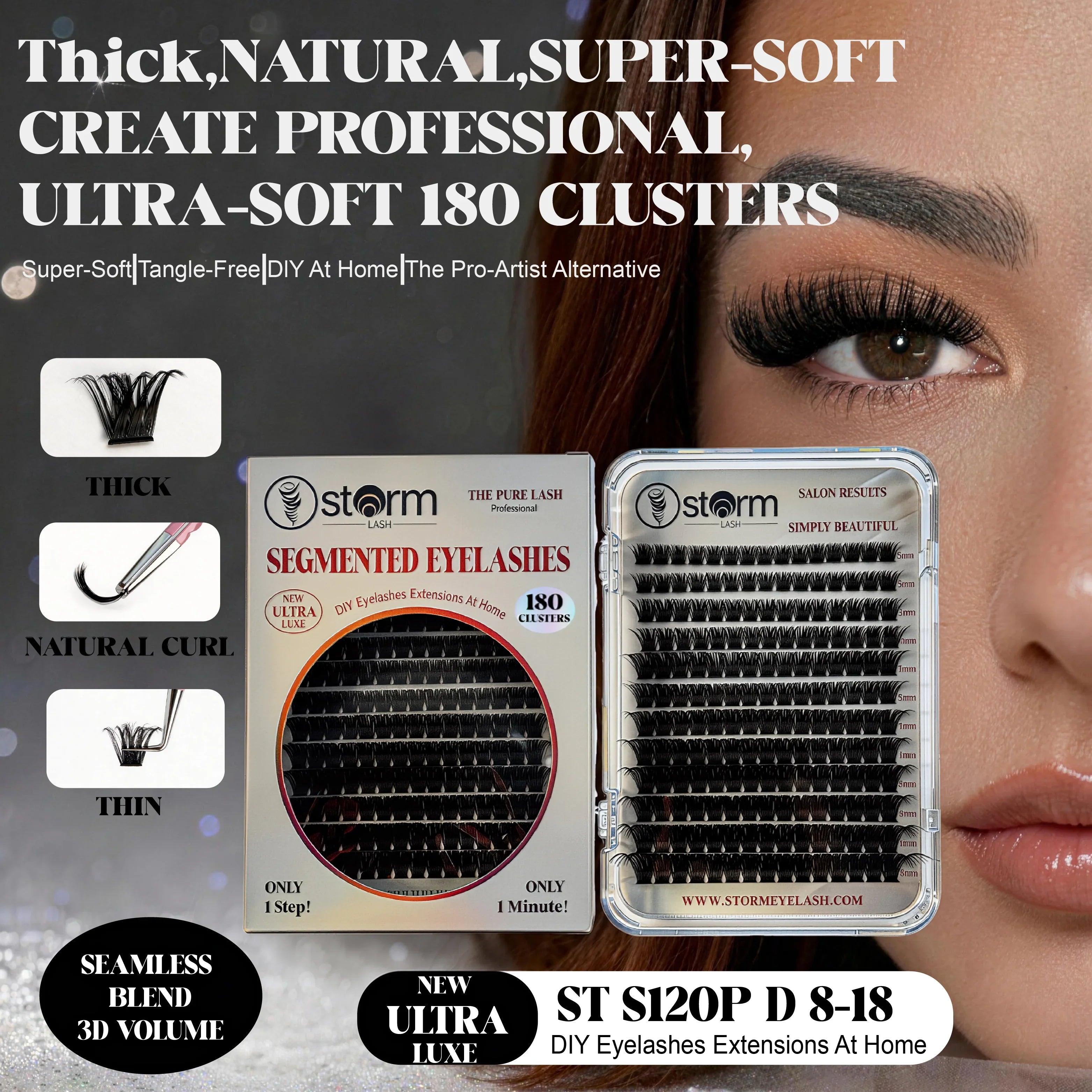 ST S120P D-Curl Lash Clusters 8-18mm