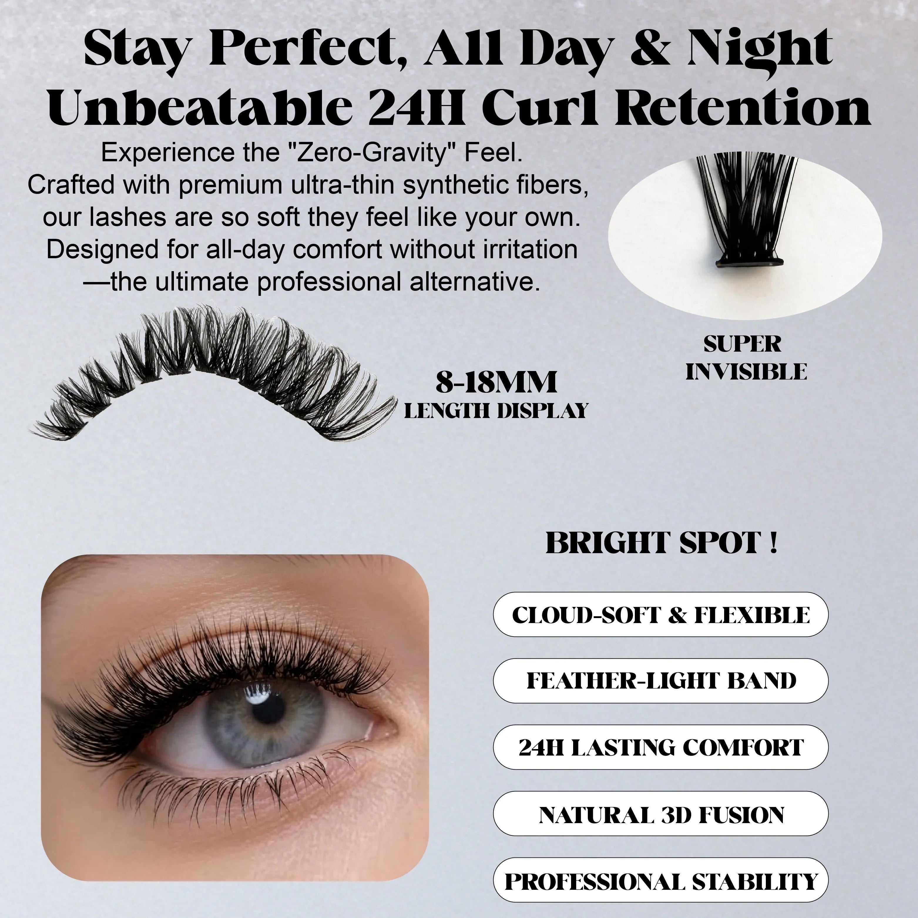 ST S60P D-Curl Lash Clusters 8-18mm