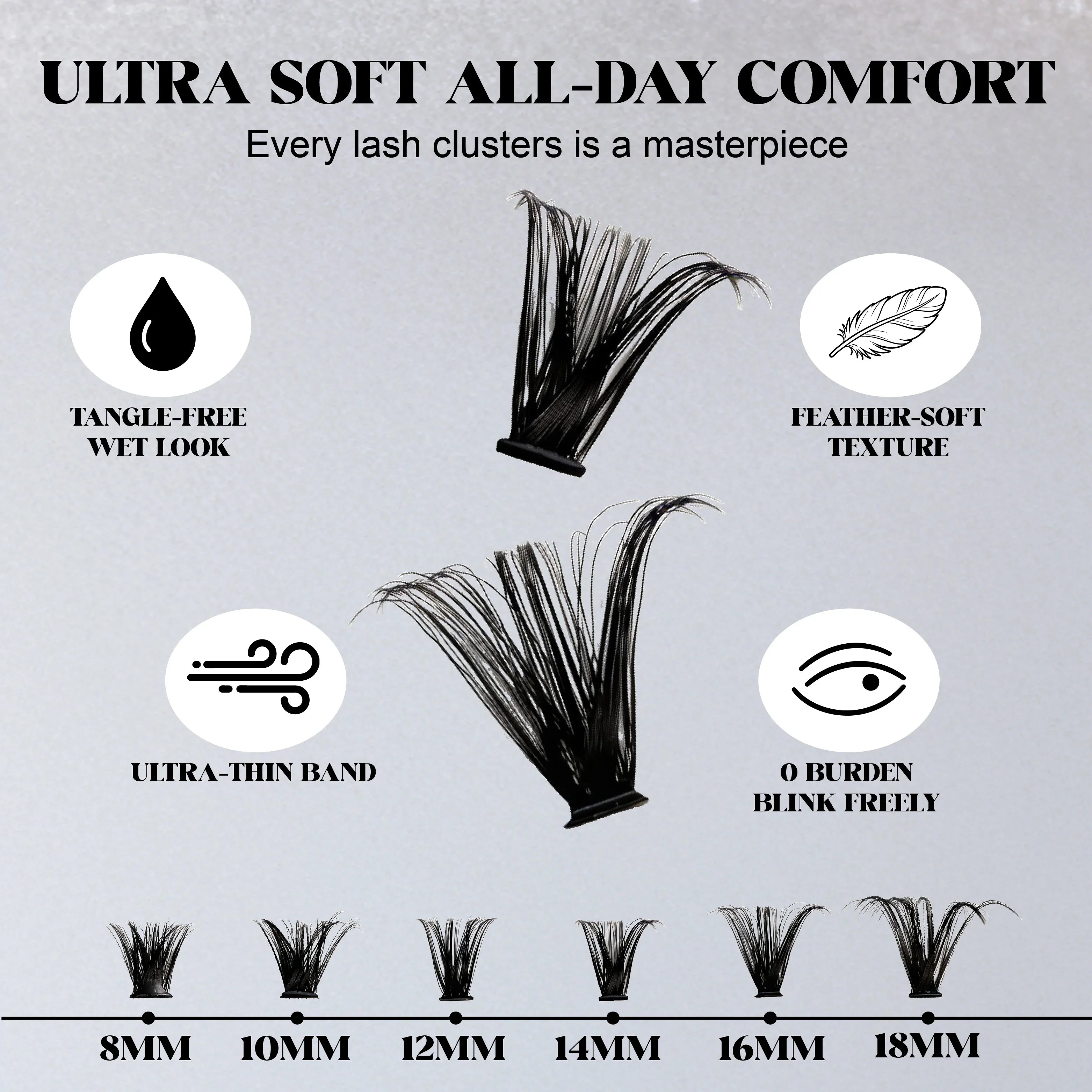 ST S60P D-Curl Lash Clusters 8-18mm