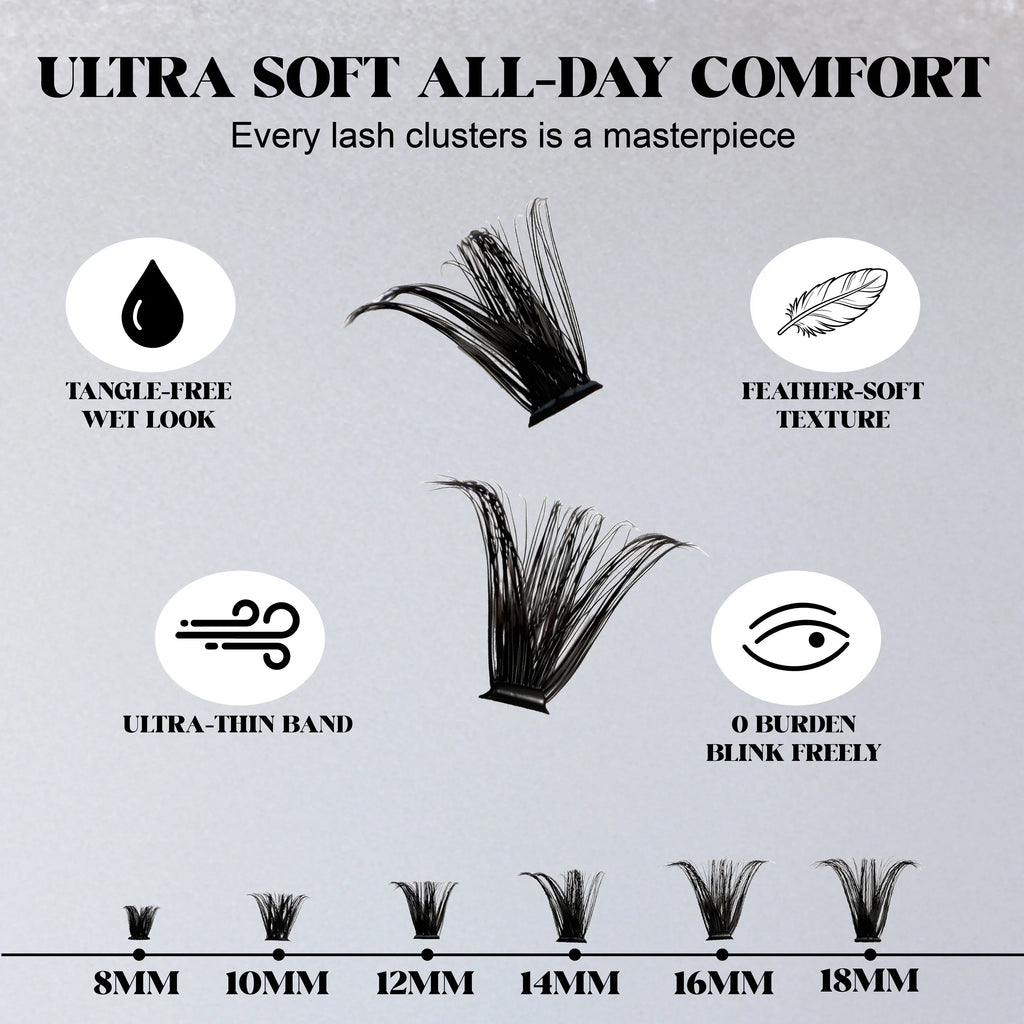 ST S80P D-Curl Lash Clusters 8-18mm
