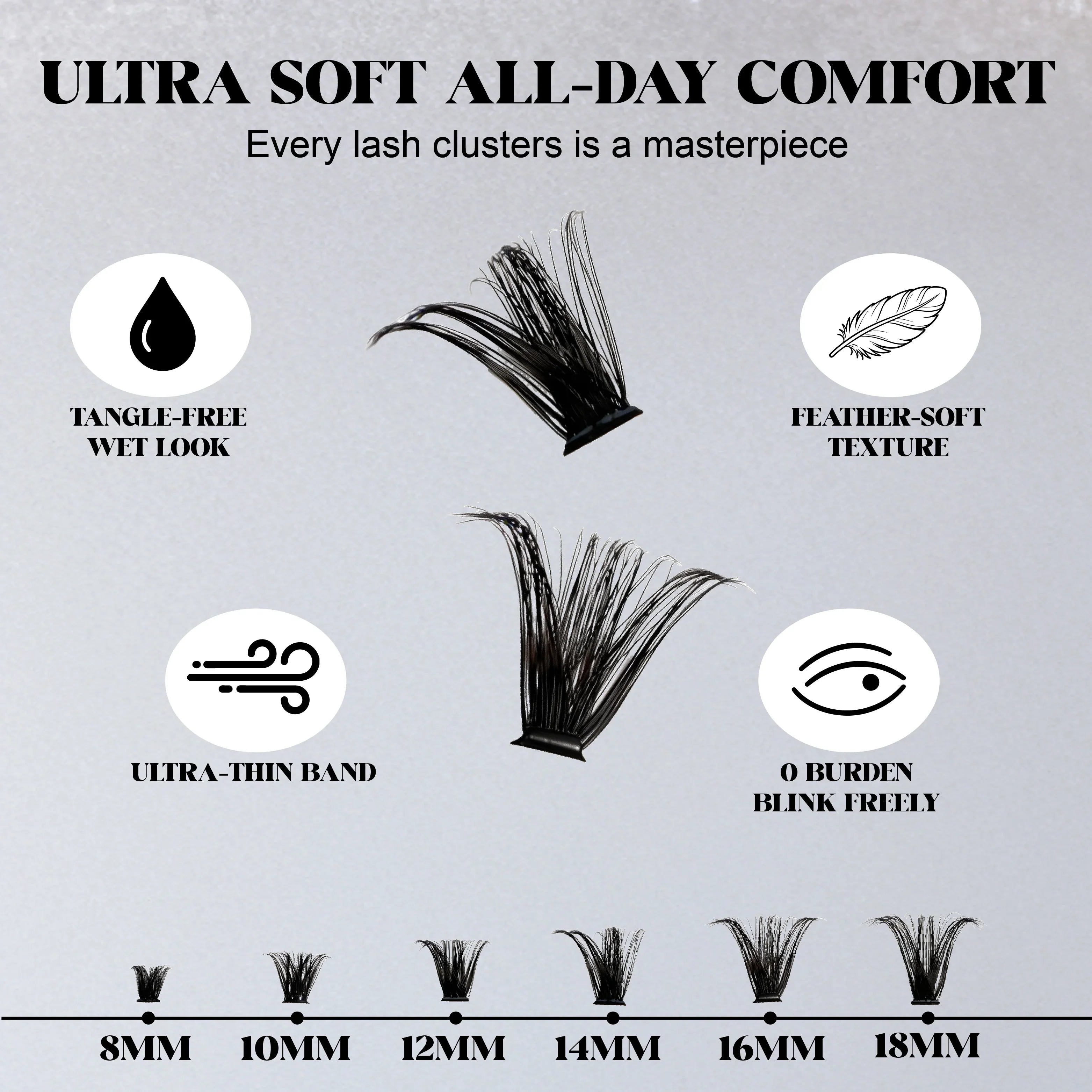 ST S80P D-Curl Lash Clusters 8-18mm