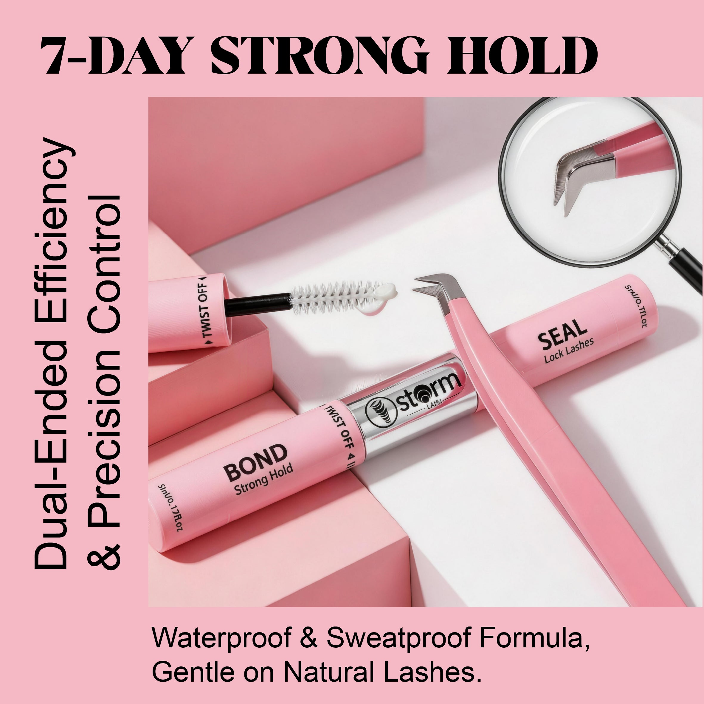 Storm Lash 2-in-1 Lash Bond and Seal with Remover tweezers  Kit