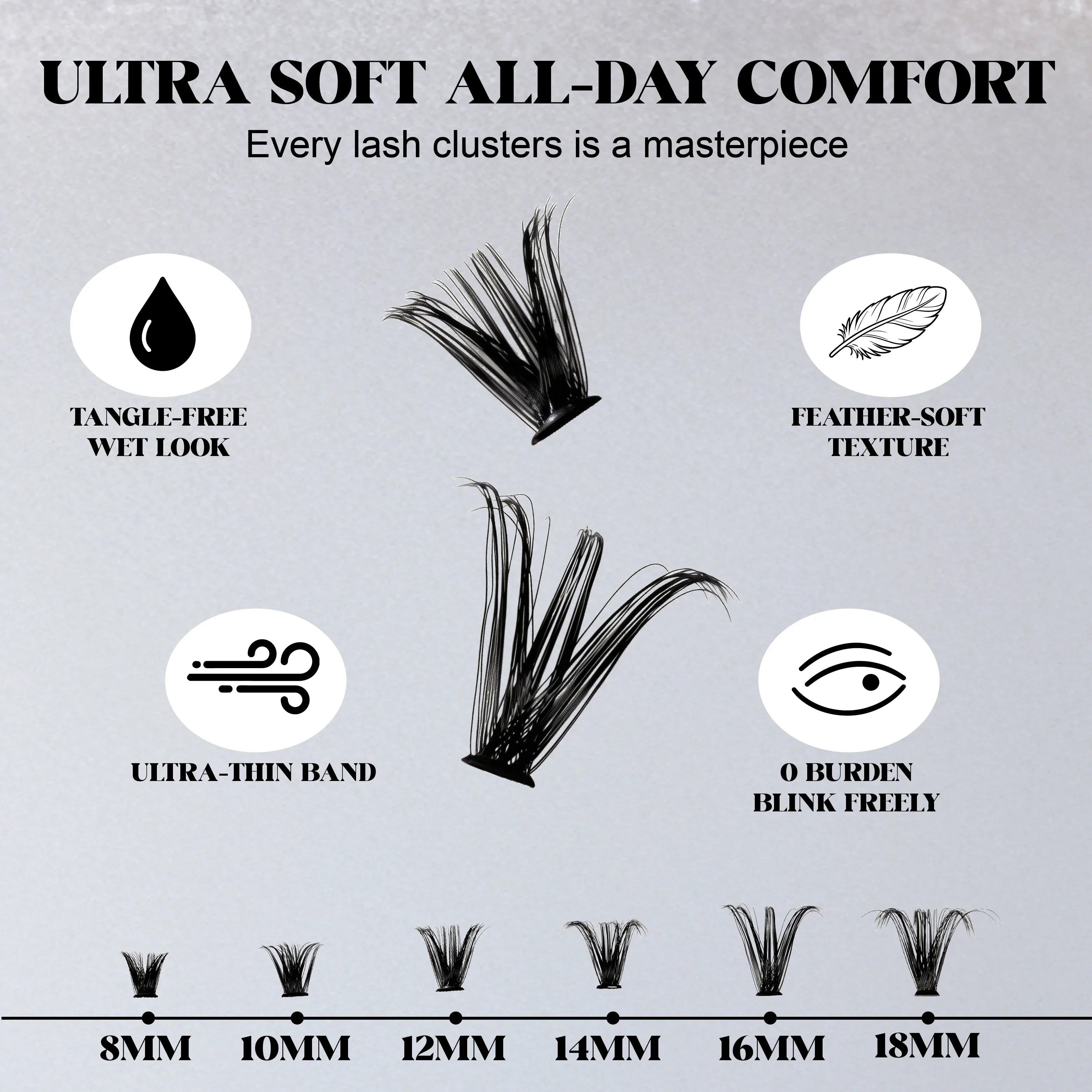 ST S50P D-Curl Lash Clusters 8-18mm
