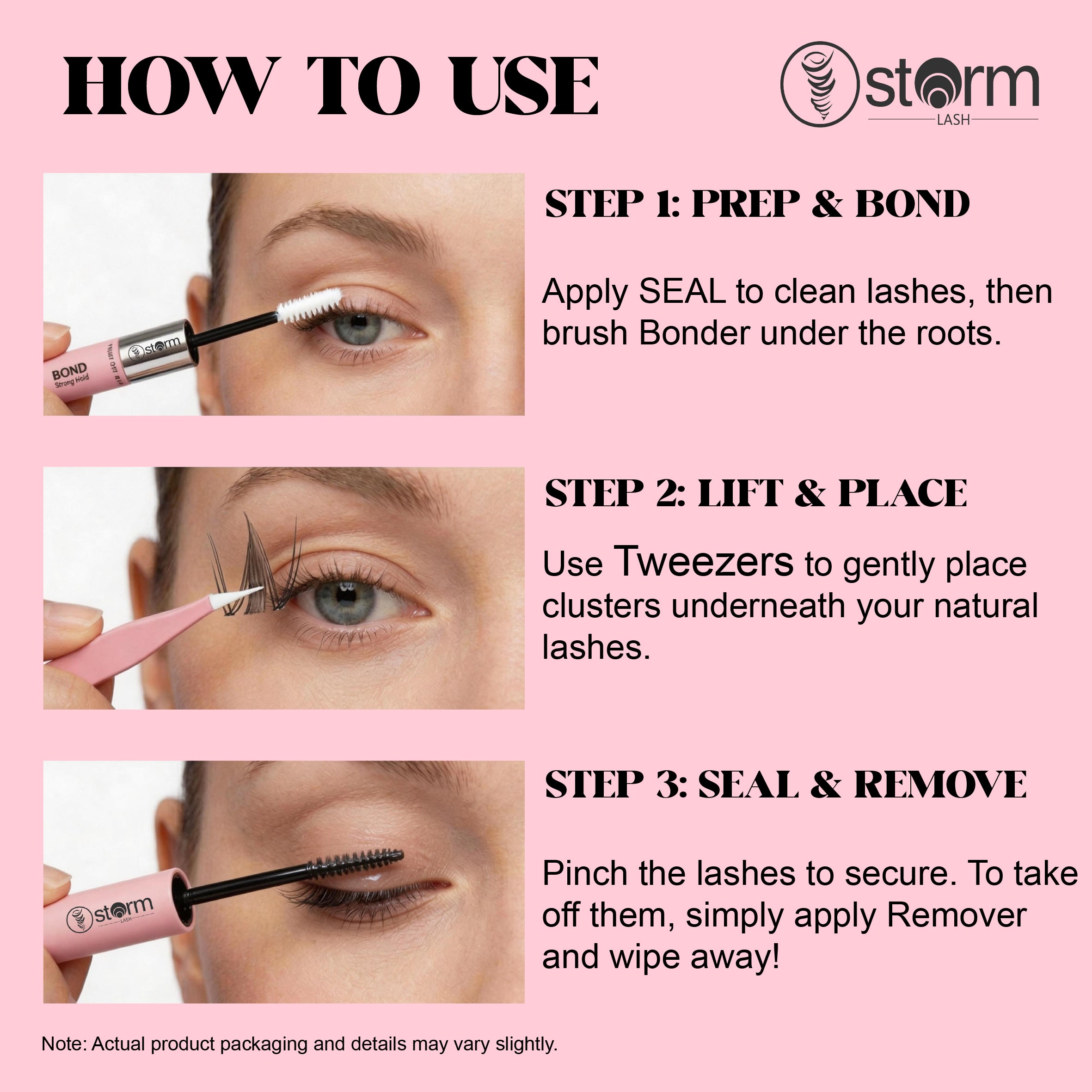 Storm Lash 2-in-1 Lash Bond and Seal with Remover tweezers  Kit