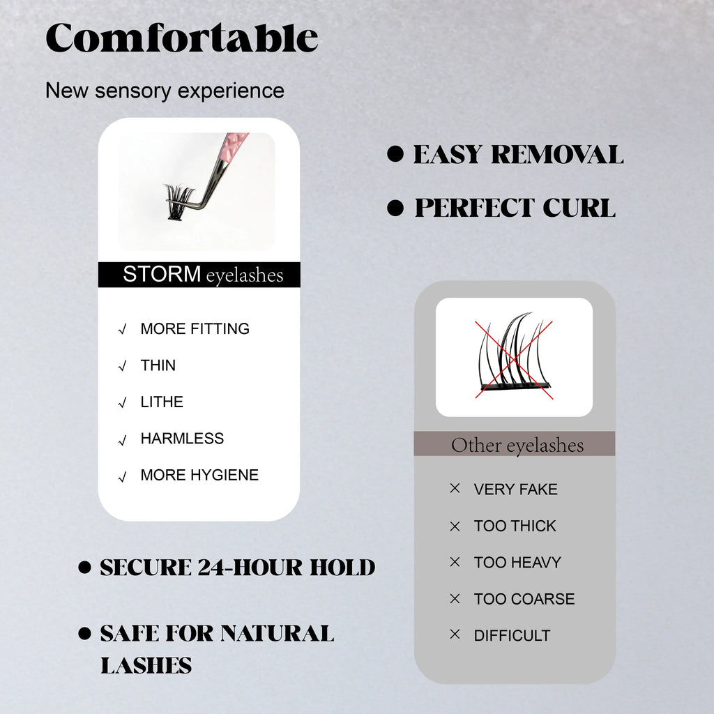 ST S60P D-Curl Lash Clusters 8-18mm